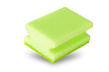 new sponge for washing dishes isolated on white background