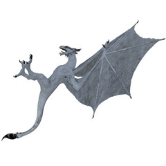 3d render of a fantasy white dragon