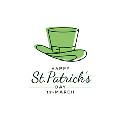 St. Patrick Day poster. Clover design elements with wishing lettering decoration. Vector illustration