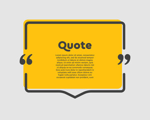 Quote rectangle text with bracket, vector banner