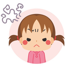 可愛い女の子の不機嫌アイコン 表情バリエーションセット Anger Wall Mural Ang ぽこたぽこ