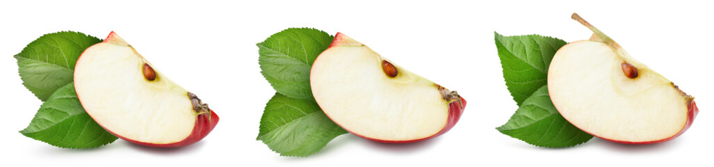 Apple slice isolated on white