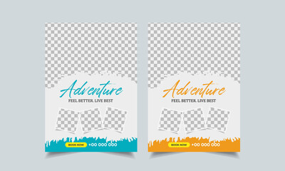 travel flyer design template, tour flyer, tourism color a4 print ready flyer