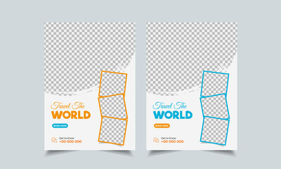 travel flyer design template, tour flyer, tourism color a4 print ready flyer