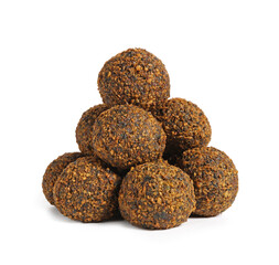 Tasty falafel balls on white background