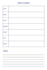 daily weekly personal planner diary template in classic strict style. individual schedule in minimal restrained business design.