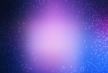 Light Pink, Blue vector background with astronomical stars.