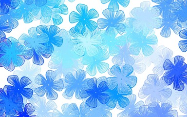 Fototapeta na wymiar Light BLUE vector elegant template with flowers.