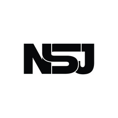NSJ letter monogram logo design vector