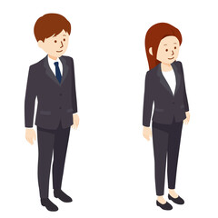 スーツを着た人物のイラスト　アイソメトリック