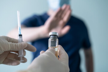 the patient does not agree to put the vaccine, vaccination.