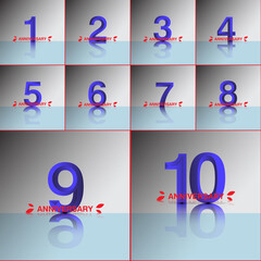 set Year Anniversary Set Vector Template Design Illustration
