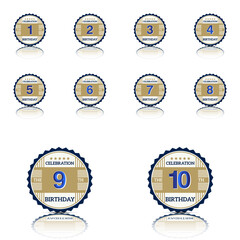 set Year Anniversary Set Vector Template Design Illustration