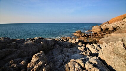 rocky coast of the sea