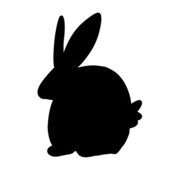bunny silhouette illustration for your design. Easter bunny