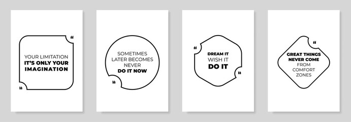 Set Of 4 Motivational Inspirational Quotes. Vector illustration - 414611571