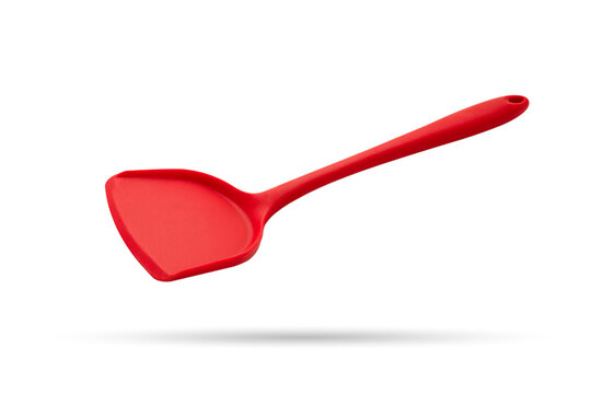 New Red Spatula On White Background