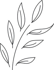 Outline hand draw Leaf. Ecology  hand draw