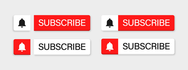 subscribe button for youtube video channel in modern with bell icon 