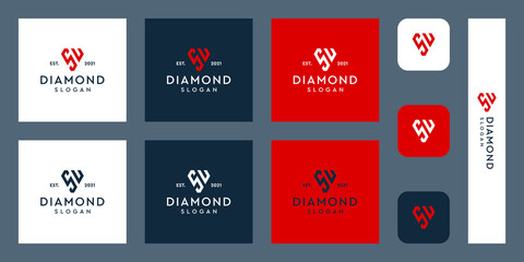 combination of the letters SU monogram logo with abstract diamond shapes. Hipster elements of typographic design. icons for business, elegance, and simple luxury. Premium Vectors.