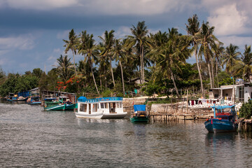 Fototapeta na wymiar Fishing boat on the island of Phu Quoc, Vietnam, Asia