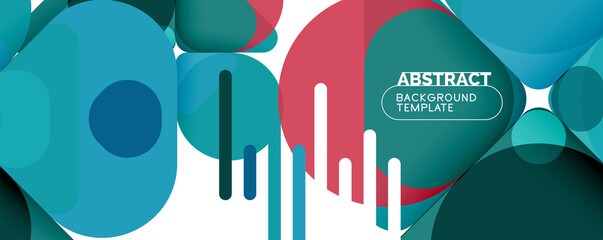 Modern geometric round shapes and dynamic lines, abstract background. Vector illustration for placards, brochures, posters and banners