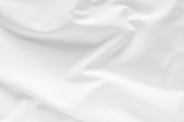 Obraz premium Abstract white fabric texture background. Cloth soft wave. Creases of satin. silk and cotton.