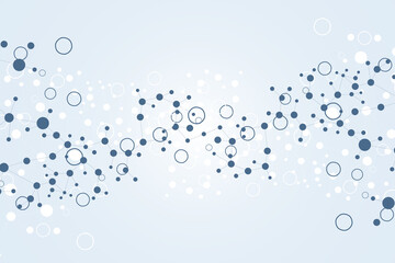 Structure molecule and communication. Dna, atom, neurons. Scientific concept for your design. Connected lines with dots. Medical, technology, chemistry, science background. Vector illustration.