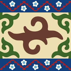 Kazakh asian nomadic design tribes on background