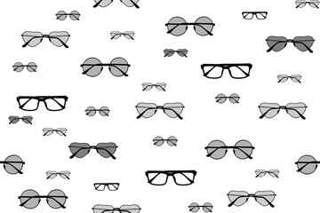 Glasses seamless pattern. Glasses set seamless pattern. 