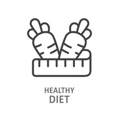 Healthy diet line icon. Vector isolated illustration.