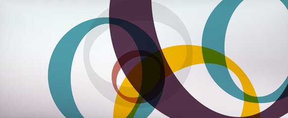 Ring geometric shapes, o letter repetition wallpaper. Abstract background for business or technology presentations, internet posters or web brochure covers