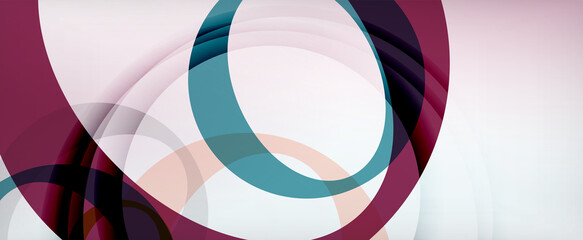 Obraz premium Ring geometric shapes, o letter repetition wallpaper. Abstract background for business or technology presentations, internet posters or web brochure covers