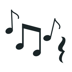 Musical notes icons set isolated on white. Vector illustration eps 10