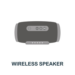 Wireless Speaker flat icon. Color simple element from phone accessories collection. Creative Wireless Speaker icon for web design, templates, infographics and more