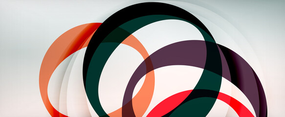 Obraz premium Ring geometric shapes, o letter repetition wallpaper. Abstract background for business or technology presentations, internet posters or web brochure covers