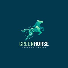 Vector Logo Illustration Horse Gradient Colorful Style.