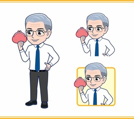 財布と年配の男性