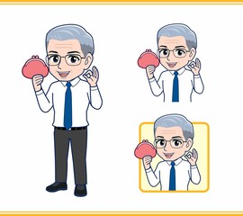 財布と年配の男性