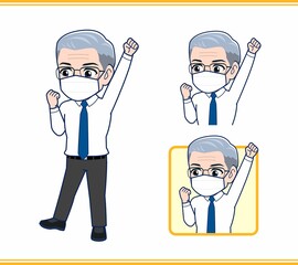 マスクをしているサラリーマンの男性