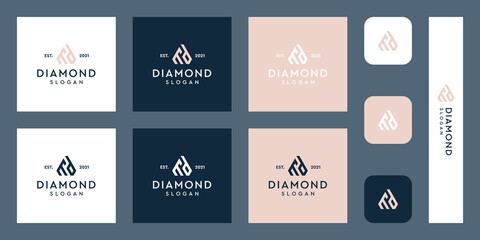 Fototapeta premium combination of the letters MD monogram logo with abstract diamond shapes. Hipster elements of typographic design. icons for business, elegance, and simple luxury. Premium Vectors.