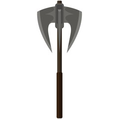 Double battle axe vector isolated on white background