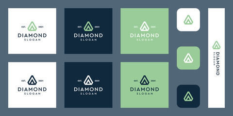 combination of the letters A monogram logo with abstract diamond shapes. Hipster elements of typographic design. icons for business, elegance, and simple luxury. Premium Vectors.