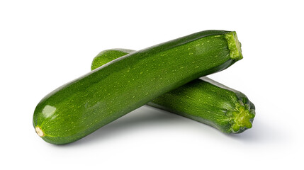 fresh green zucchini on white background