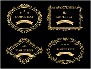 アンティークフレームセット　ゴールド