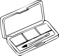 Hand draw palette eye shadow. Outline