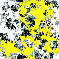 Watercolor seamless pattern. Abstract background with colorful  spring  field