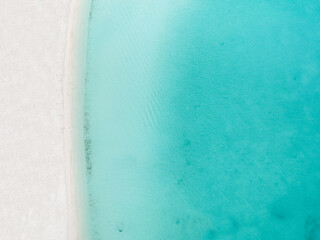 Drone photo of beach in Sapodilla Bay, Providenciales, Turks an
