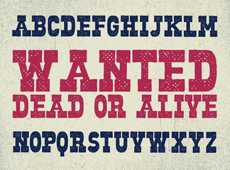 Retro Vintage Grunge Font Alphabet