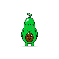 cute avocado illustration design mascot kawaii